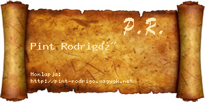 Pint Rodrigó névjegykártya